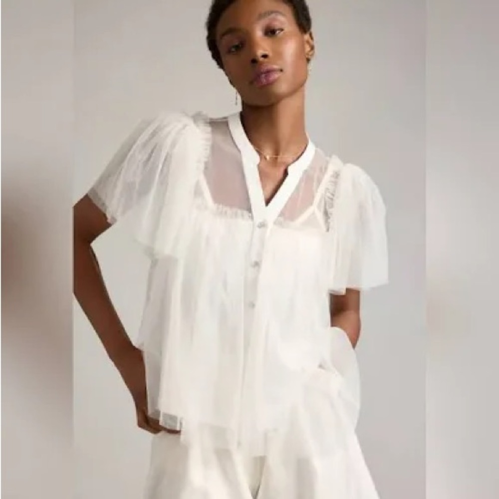 Sunday in Brooklyn Sheer White Blouse